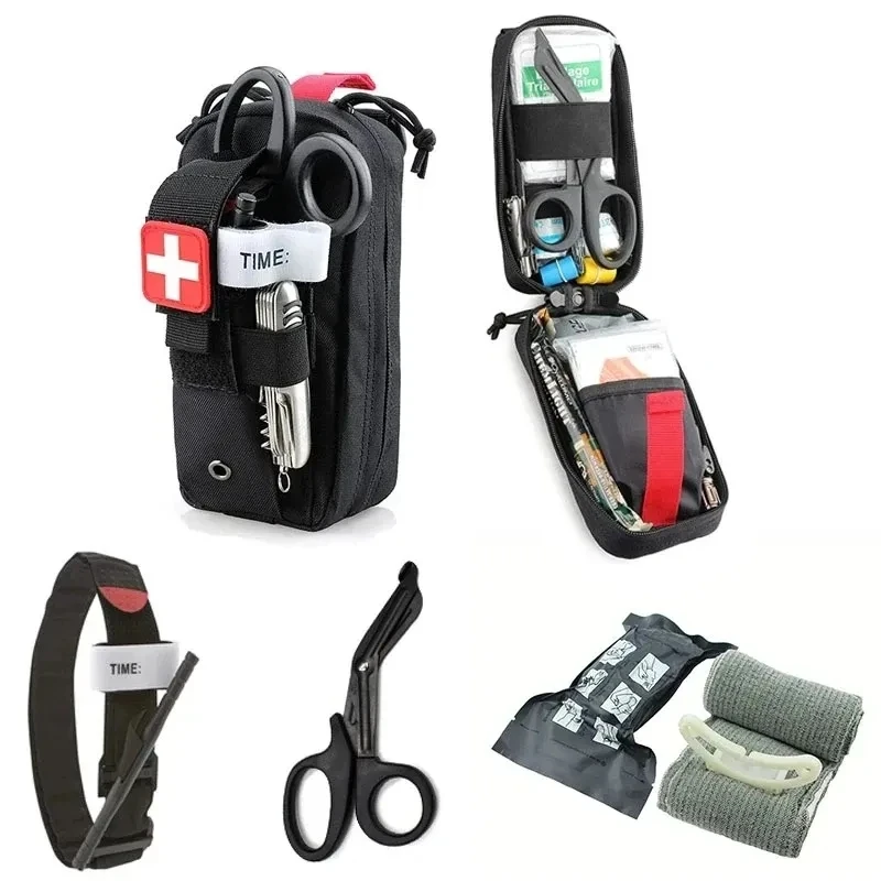 2024 Hot Sale First Aid Kit Tourniquet Molle Survival Set Pouch Nursing Holder Medical Gear Scissors Bag Outdoor Equipment