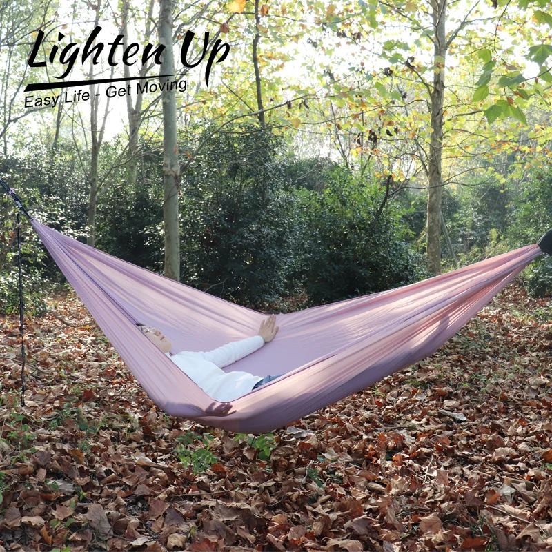 300x140cm Single Camping Hammock Lightweight Parachute Hammock with 2 Tree Strap 2 Hooks Lightweight Portable Camping Hammock