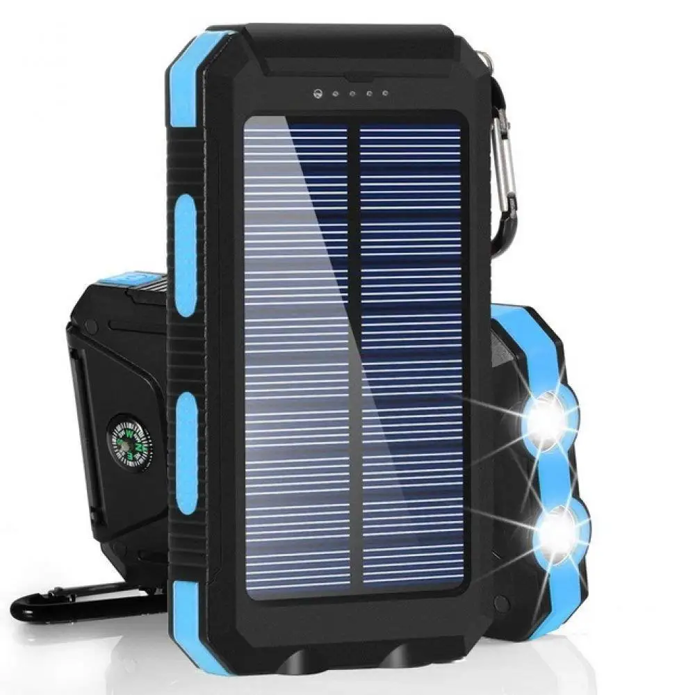 80000mAh Solar Power Bank Waterproof Battery External Portable Outdoor Dual USB Charger PowerBank LED For IPhone Xiaomi Samsung