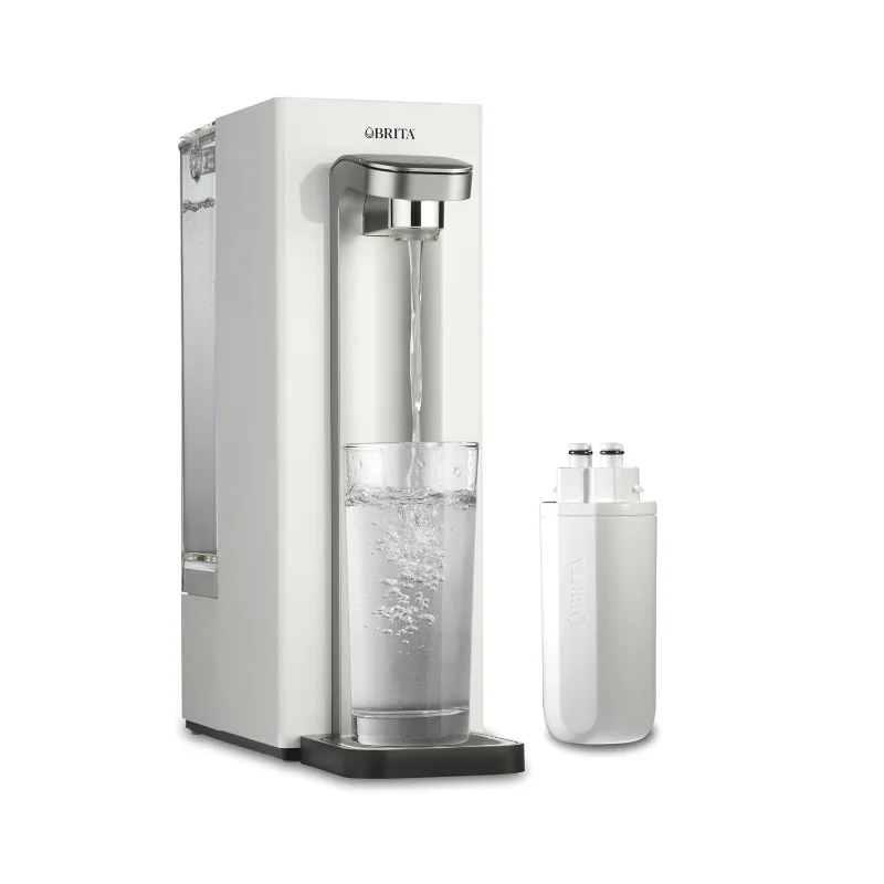 Brita Hub Compact Countertop Water Filter System, 9 Cup Water Reservoir, Includes 6 Month Carbon Block Filter, White, 87344