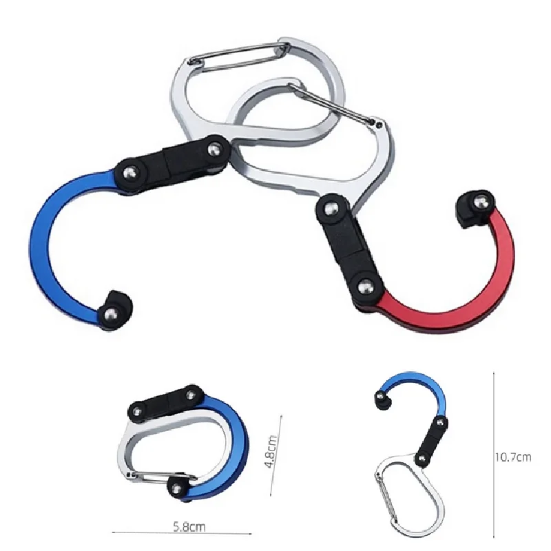 Carabiner Hybrid Gear Clip Carabiner Rotating Hook Strong Clips Camping Hiking Travel Backpack Mountain Climbing Outdoor Gadget