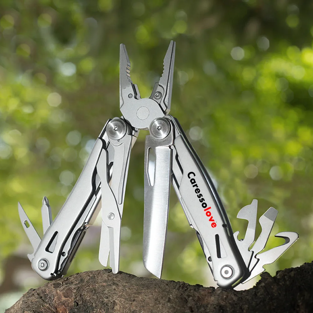 Caressolove Multifunctional Folding Knife Pliers Scissors 16-in-1 Multitools Survival Gadgets Camping Emergency EDC Tools