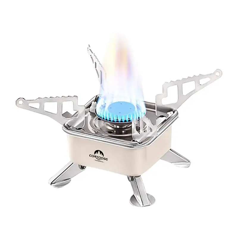 Compact Camp Stove 3500W Hiking Stove For Camping Windproof Foldable Four-Way Cassette Stove 3500W With Carrying Bag Picnic