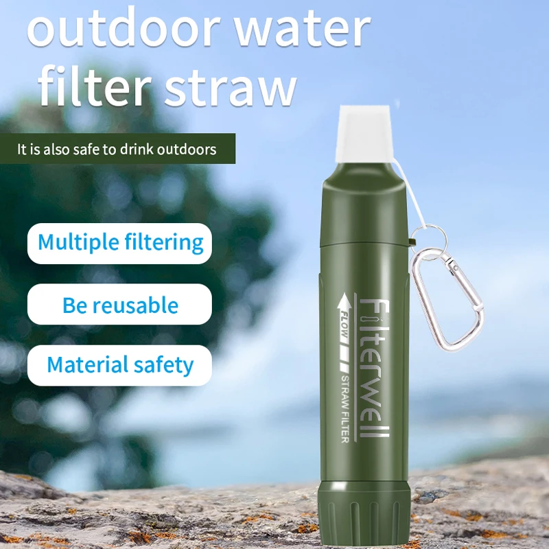 Filterwell Mini Portable Water Survival Filter Straw Outdoor Filters Drinking Water Purifier Camping Hiking For Travel Supplies