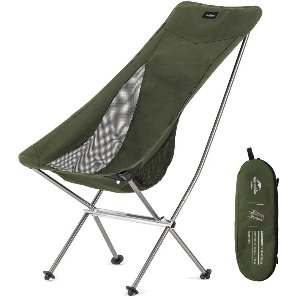 Folding Camping Chair, Lightweight High Back Portable Compact Chair, Large Heavy Duty 330lbs for Adults, Hiking Camp Backpacking