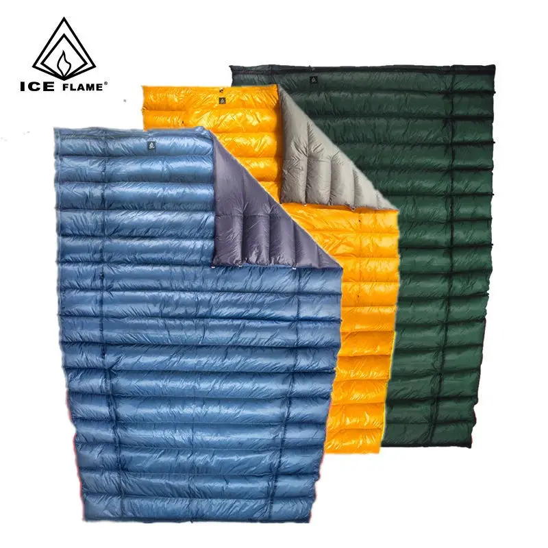 Ice Flame UL White Goose Down Quilt Ultralight Envelope Duck Sleeping Bag Mat Underquilt For Hammock Backpacking Camping Hiking