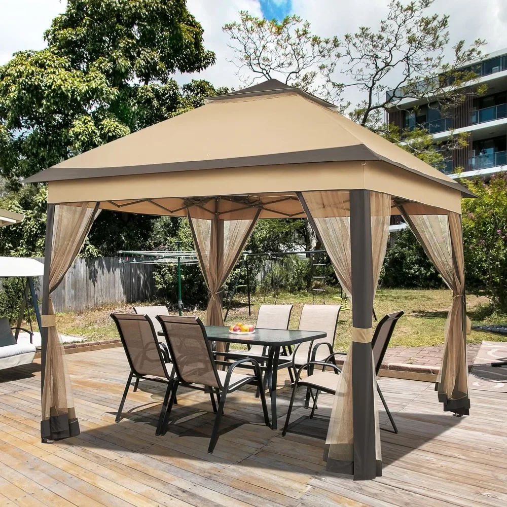 Outdoors Tents, 11x11 Pop Up Gazebo Outdoor Canopy Shelter, All-weather Materials Sturdy ConstructionOutdoors Gardens Tent