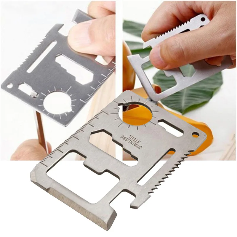 Pocket Tool Multifunction Credit Edc Outdoor Bottle Survive Gear Card Multi Multipurpose Gadget Camping Opener Wallet Kit