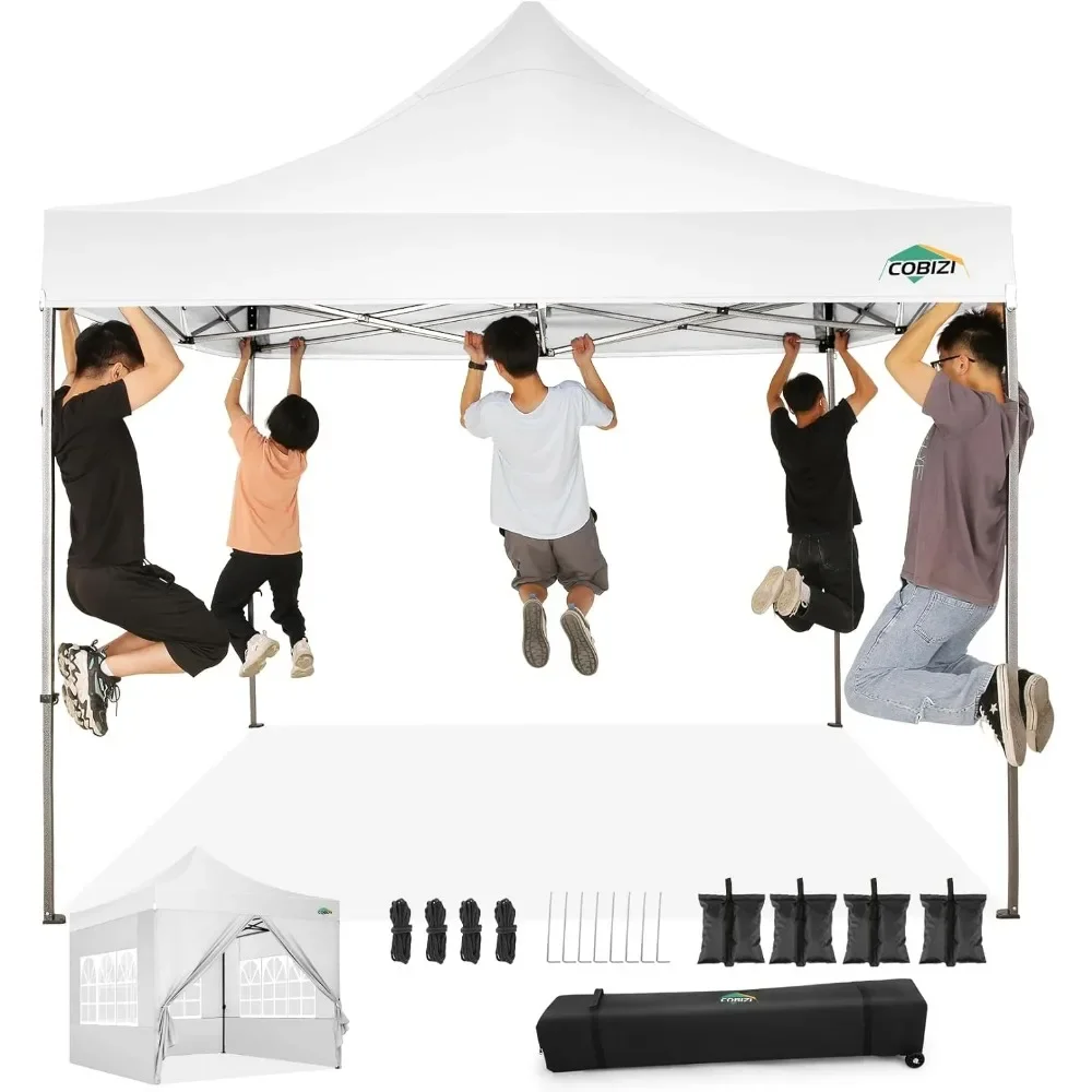 Pop Up Canopy Tent with 4 sidewalls Commercial Heavy Duty Canopy UPF 50+ All Weather Waterproof Outdoor Canopy Wedding