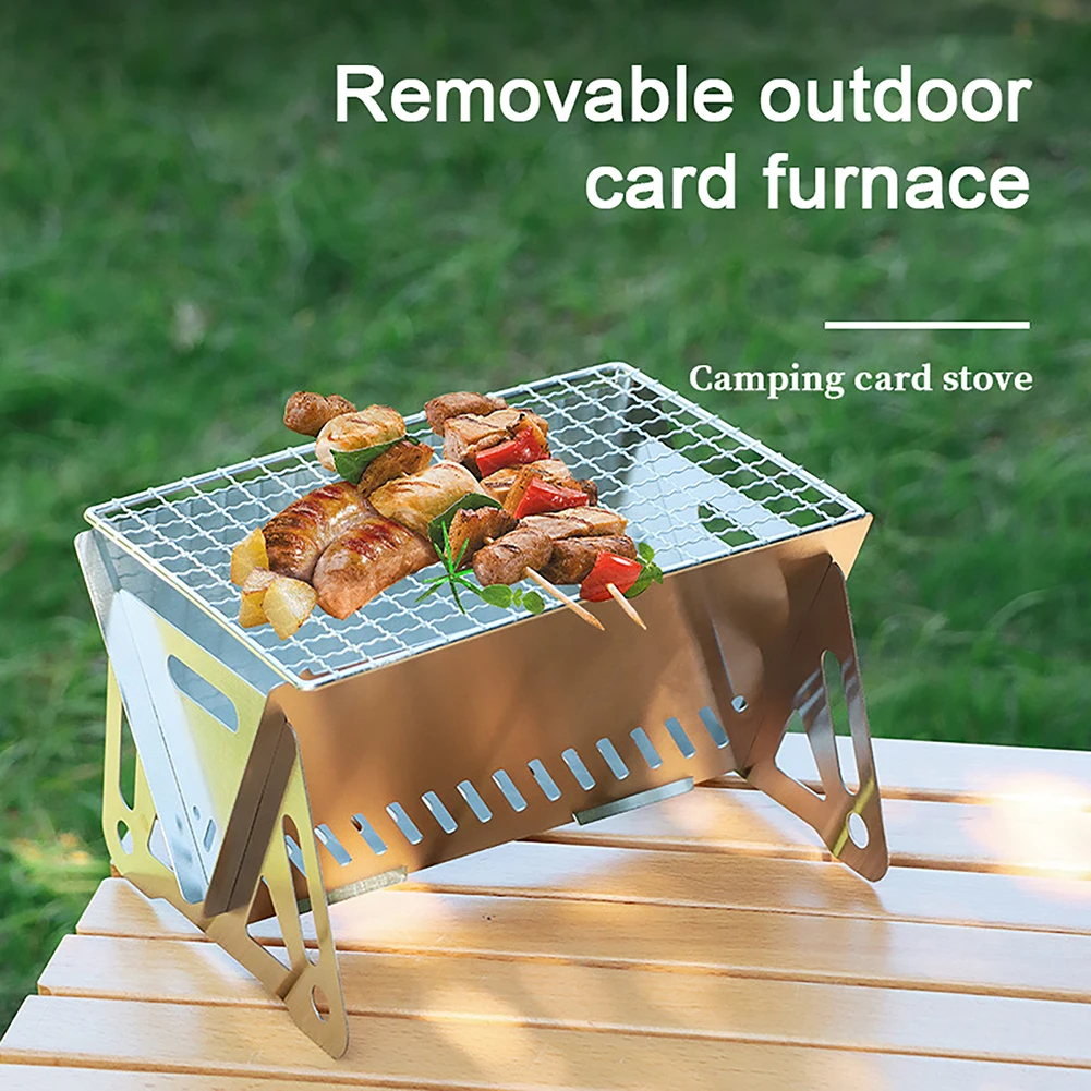 Portable Charcoal Grill Detachable Compact Small BBQ Grill Outdoor Grill Tools For Hiking Picnic Garden Backyard Cooking