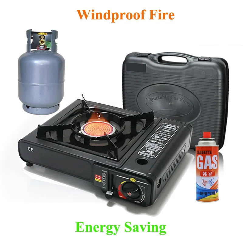 Portable Outdoor Infrared Ceramic Cassette Butane Gas Stove Camping Picnic Cooker Windproof Energy Saving BBQ Cooking Kitchen