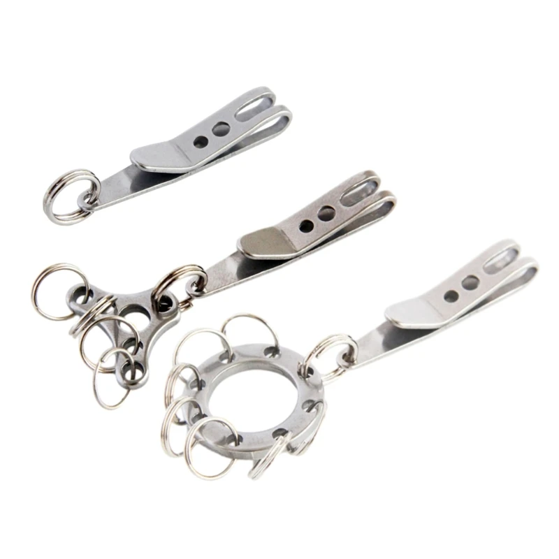 Suspension Pocket Clip Stainless Steel Clip Hanger Pocket Clip Key Holder Outdoor Belt Clip for Outdoor Use Durable