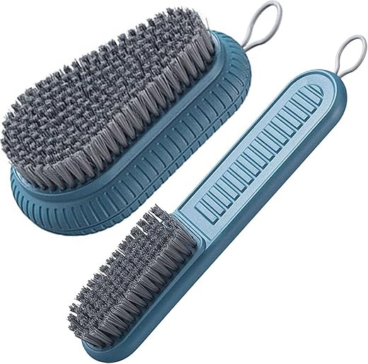 Cleaning Brush Soft Bristle Brush Laundry Scrub Brush Clothes Underwear Shoes Scrubbing Brush, Easy to Grip Household Cleaning Brushes Tool for Countertops Bathtubs (Blue)