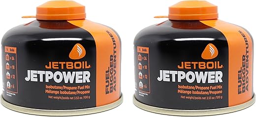 Jetboil Jetpower Fuel for Jetboil Camping and Backpacking Stoves, 100 Grams (2-Pack)