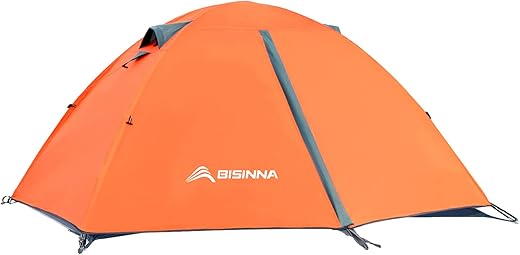 BISINNA 2/4 Person Camping Tent Lightweight Backpacking Tent Waterproof Windproof Two Doors Easy Setup Double Layer Outdoor Tents for Family Camping Hunting Hiking Mountaineering Travel