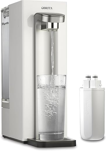 Brita Hub Compact Countertop Water Filter System, 9 Cup Water Reservoir, Includes 6 Month Carbon Block Filter, White, 87344