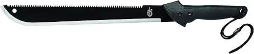 Gerber Gear Gator Machete - 25" Dual-Purpose Gardening Machete Knife for Chopping and Sawing - Includes Protective Sheath - Black, Recyclable Packaging