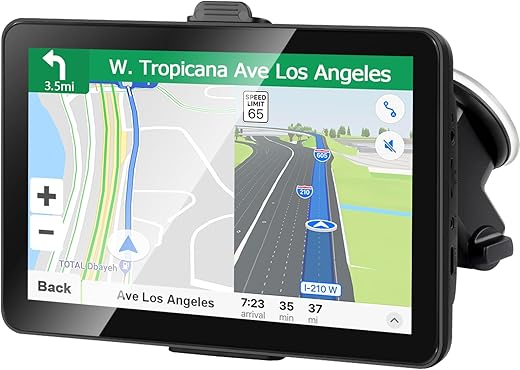 GPS Navigation for Car 2024 Maps, Truck GPS 7 Inch Touch Screen Satellite Navigator Commercial Drivers, Speeding Warning, Voice Navigation, POI, Lifetime Map Free Update