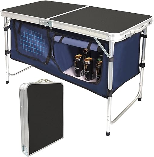 Lightweight Folding Camping Table with Storage