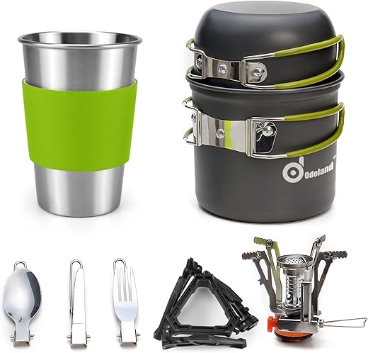 Odoland Camping Cookware and Stand Kit