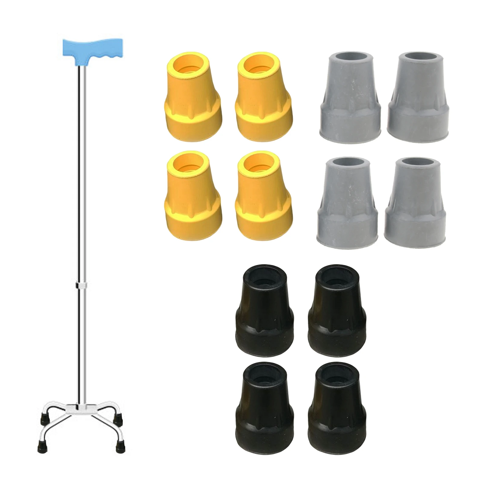 4 PCS 22mm Trekking Pole Rubber Silicone Cap Hammers Hiking Walking Stick Cane Tips Crutch Ferrules Feet Cover Outdoor Sports