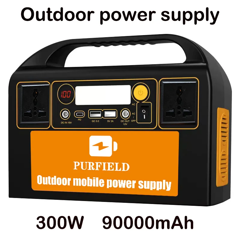 90000mAh 220V AC 300W Portable Power Station Solar Generator DC Outdoor Emergency Power Supply Camping Outdoor Activities