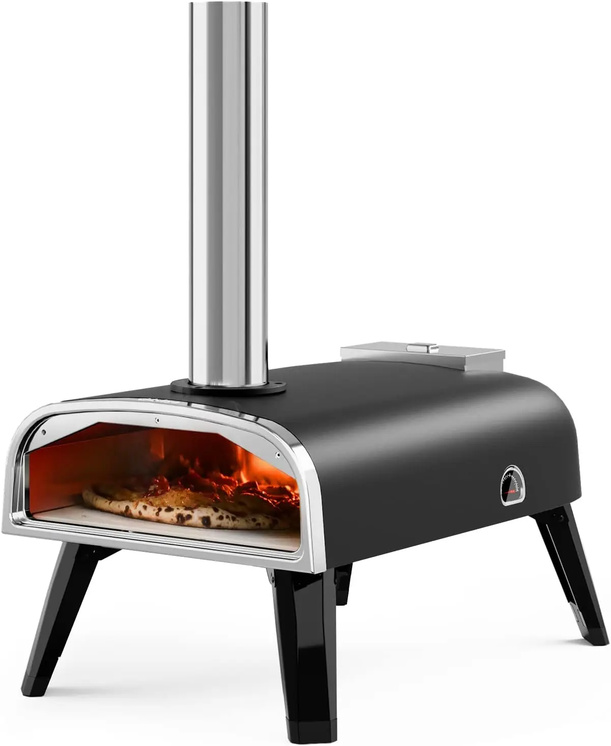 Pizza Oven Outdoor 12" Wood Fired Pizza Ovens Pellet Pizza Stove for outside, Portable Stainless Steel Oven for Backyard