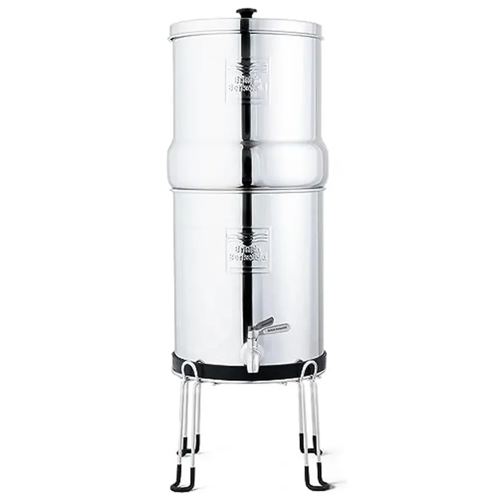 Berkefeld Gravity Countertop Water Filtration System 2.25 Gallon Stainless Steel Portable Purifier